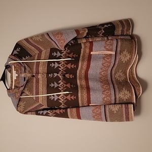 Women's Medium White Birch heavy weight Aztec print pullover